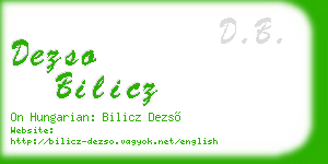dezso bilicz business card